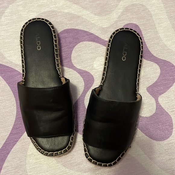 Aldo Leather Espadrille Slides - Picture 1 of 4